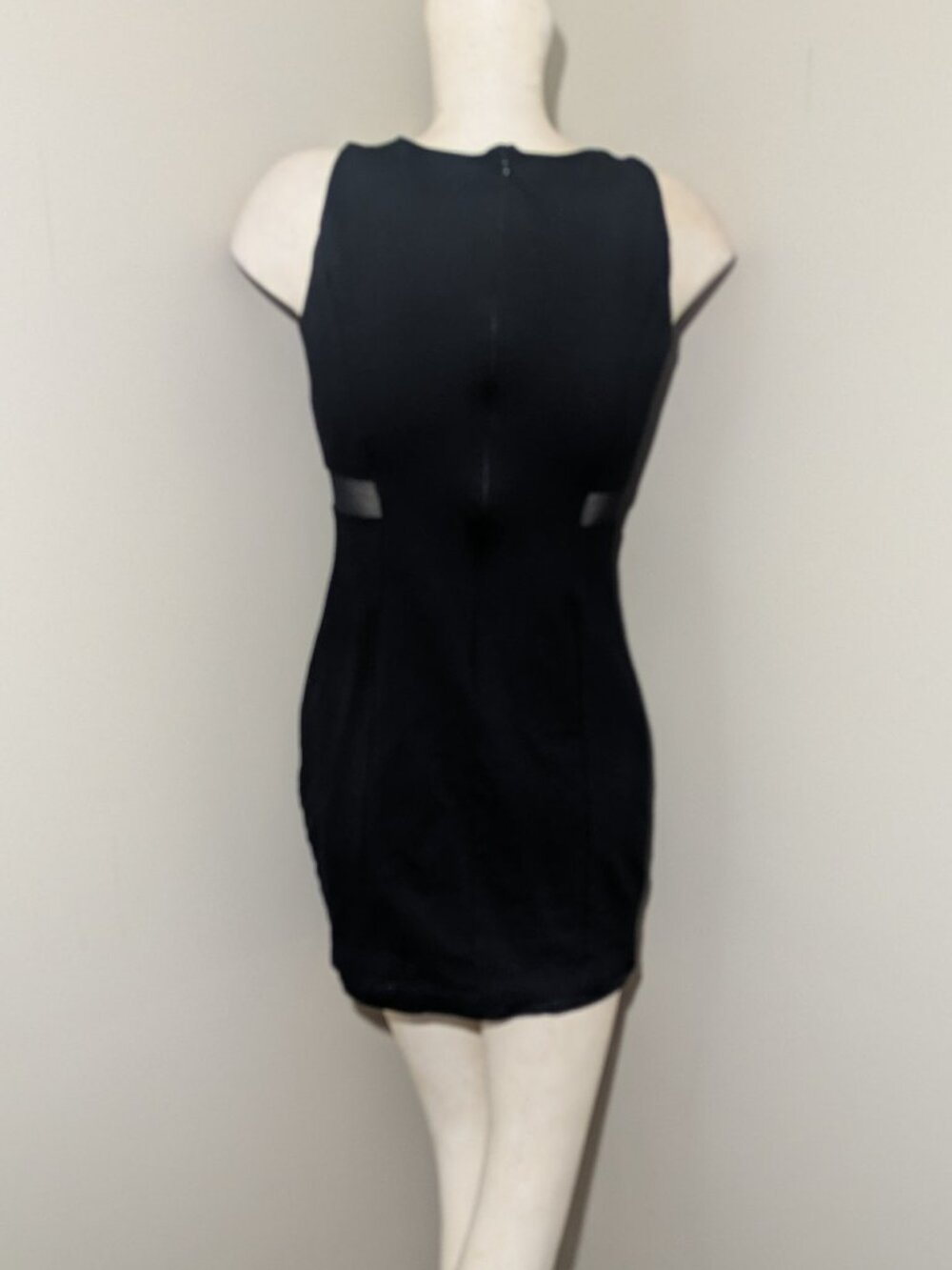 LuLu’s Black Bodycon Mini Dress Mesh Cutout L - Picture 3 of 6